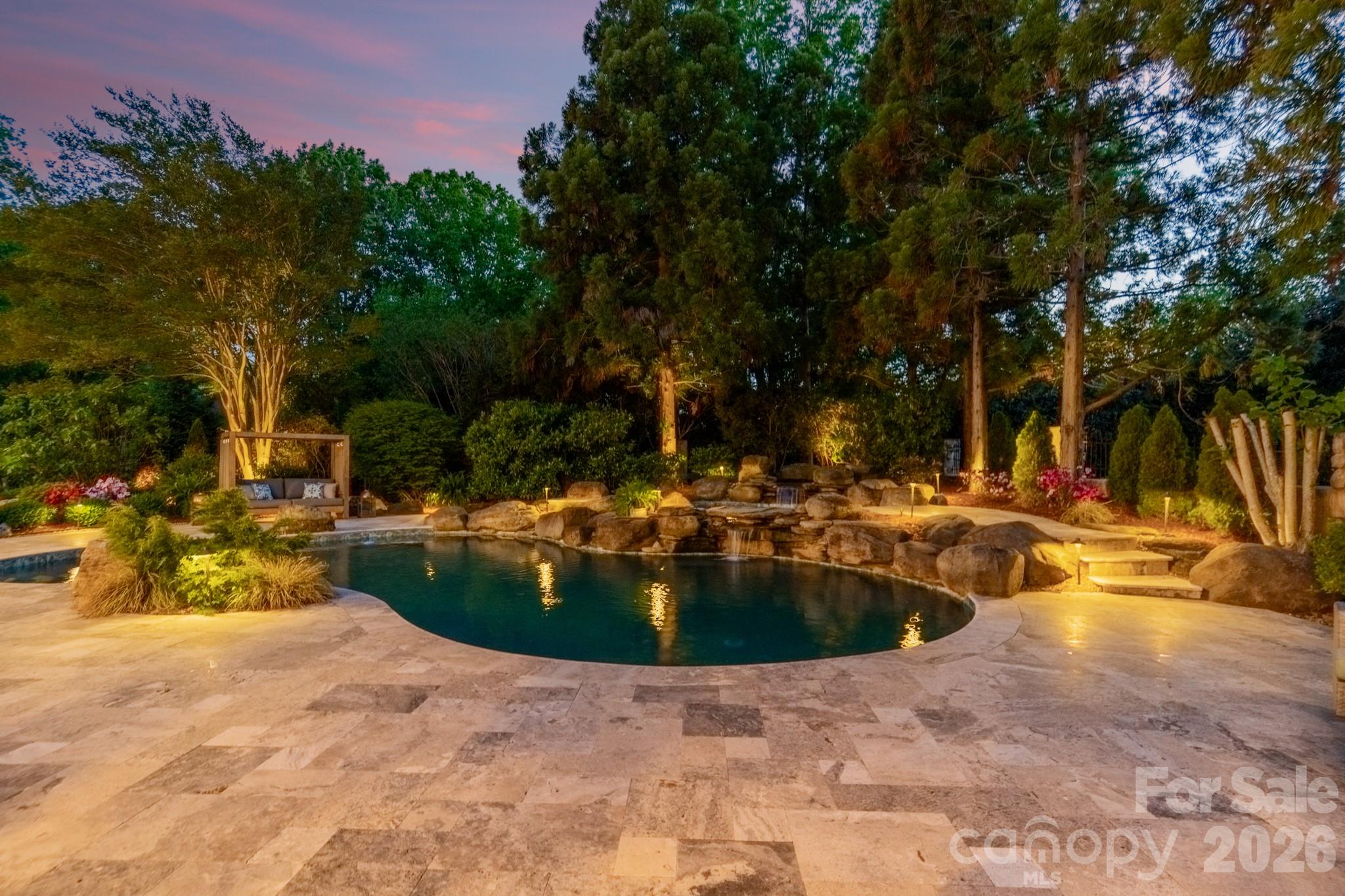 5400 Colony Road Charlotte, NC 28226 - Photo 46 of 48 a view of swimming pool with outdoor seating and trees