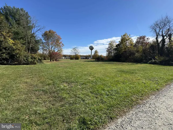 a view of a field with trees in the background