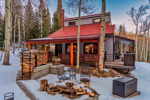 a view of a cafe with sitting area