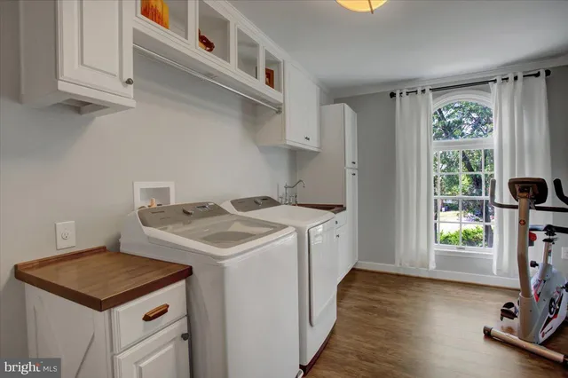 a workspace with furniture and a window