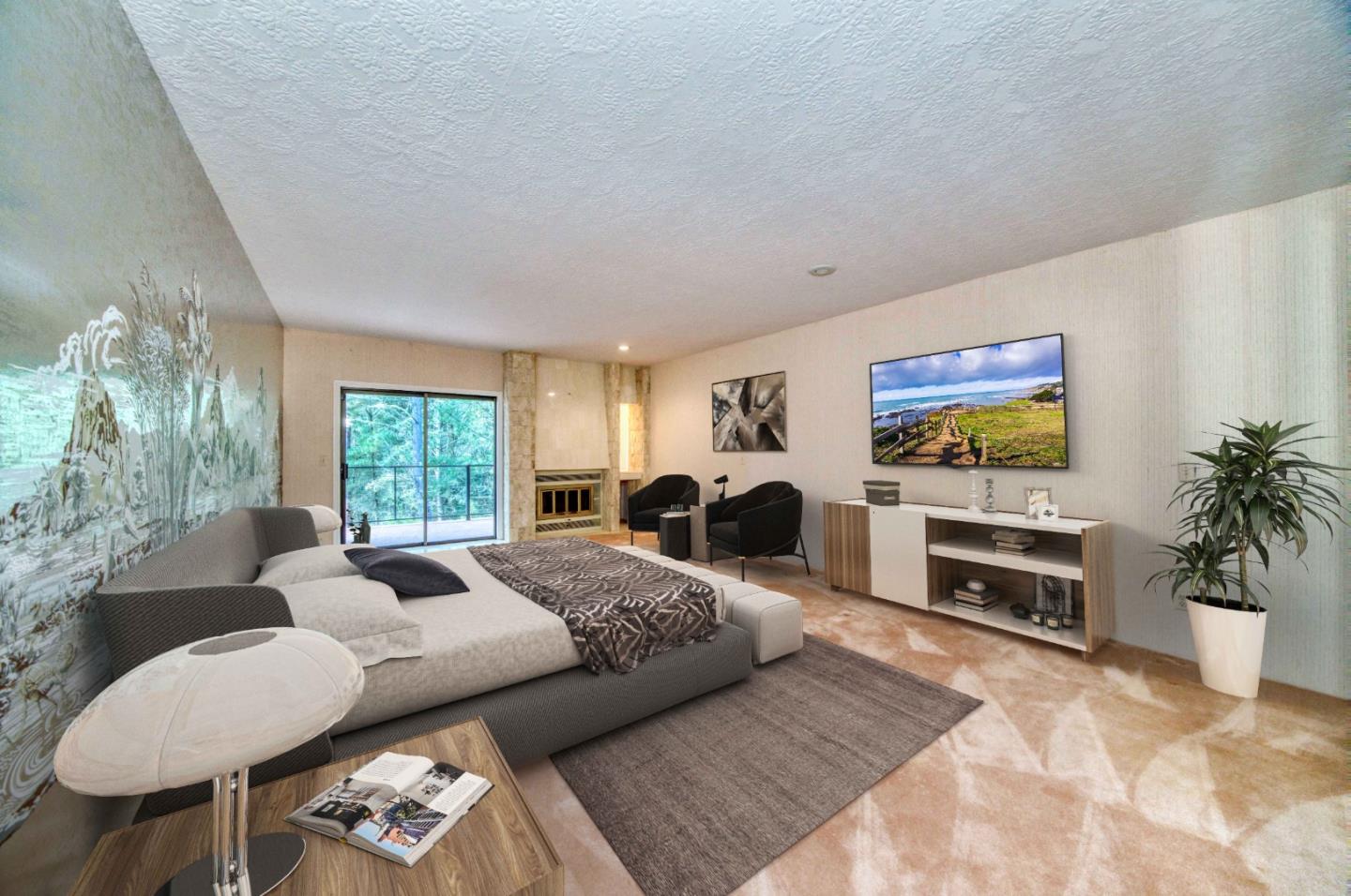 800 El Granada Boulevard El Granada, CA 94019 - Photo 45 of 57 a bedroom with furniture and a flat screen tv