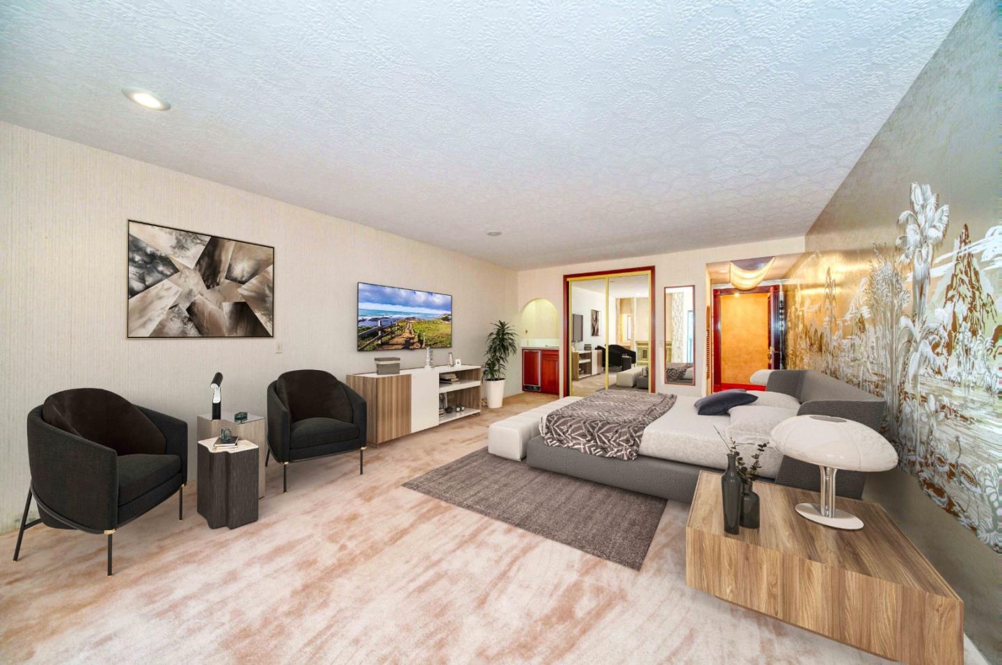 800 El Granada Boulevard El Granada, CA 94019 - Photo 46 of 57 a living room with furniture and a large window