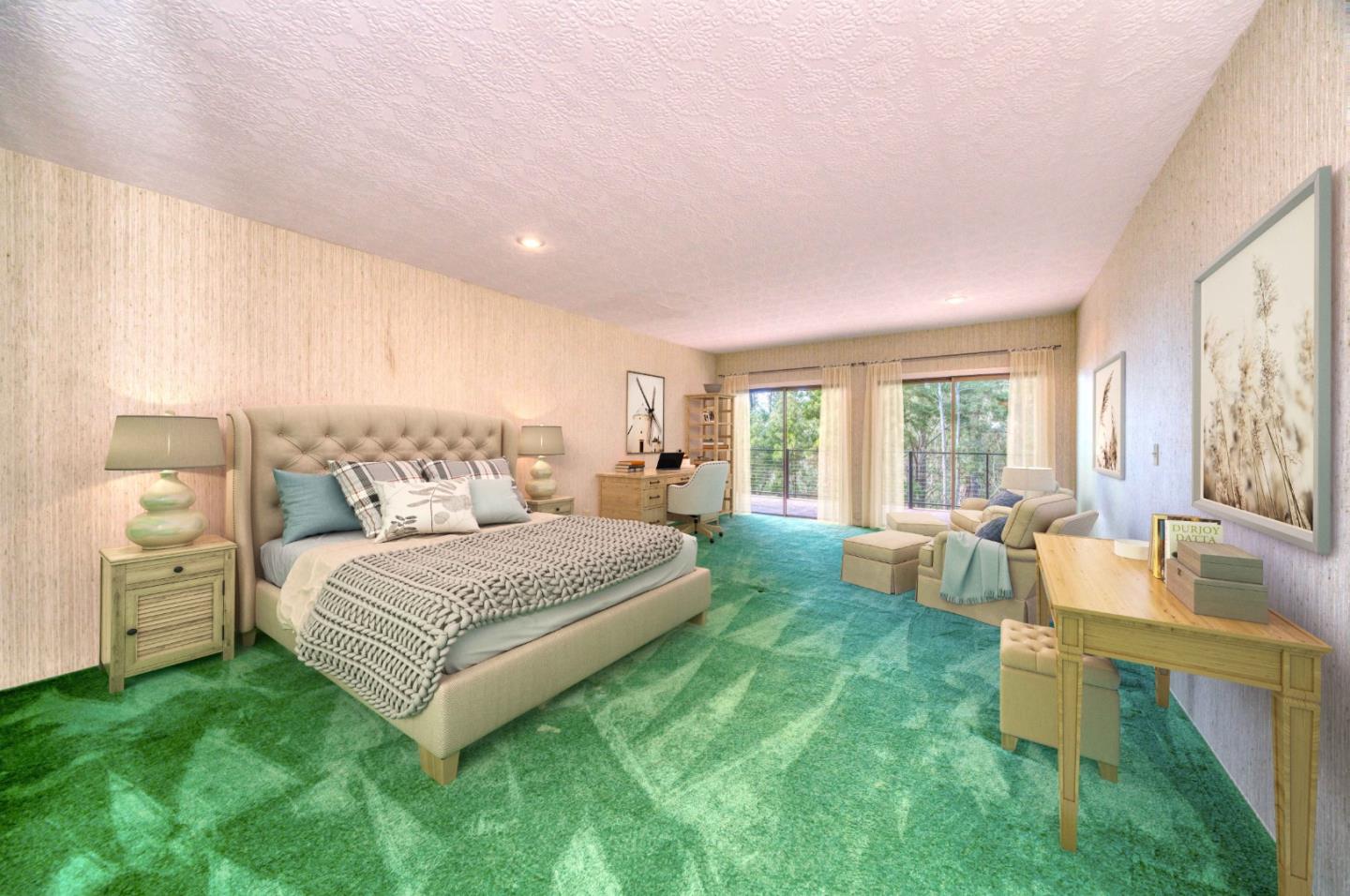 800 El Granada Boulevard El Granada, CA 94019 - Photo 48 of 57 a spacious bedroom with a bed and large windows