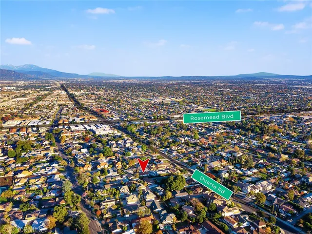 a view of city and mountain