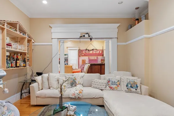 a living room with furniture