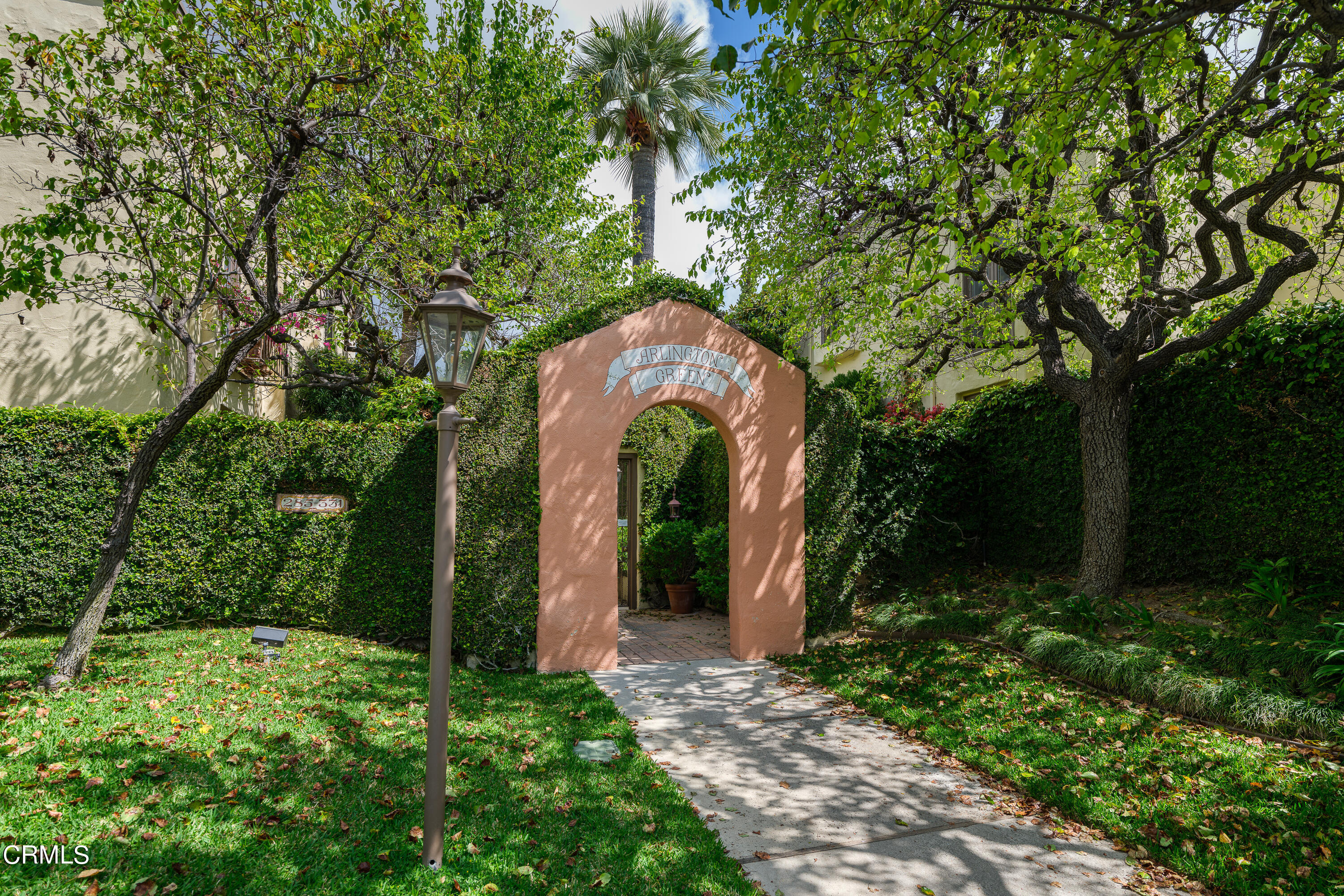 a view of a yard in front of house