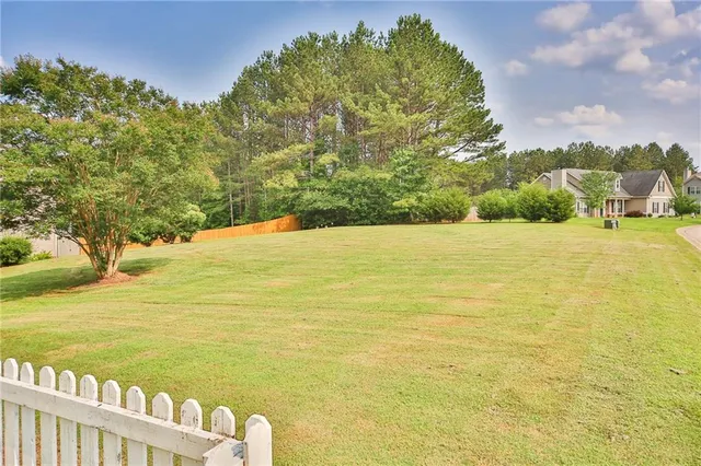 a view of an ocean from a yard