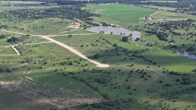a view of a road with a yard