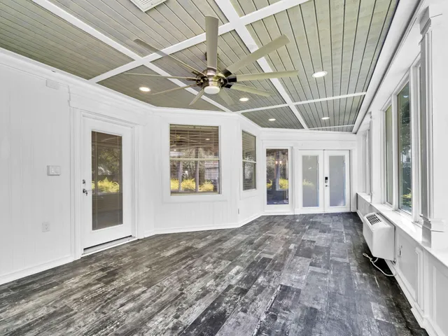 a view of a lake with a city