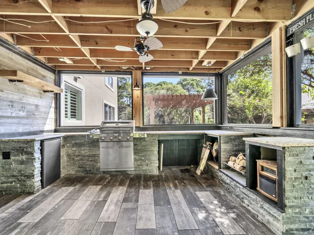 a view of an ocean and beach