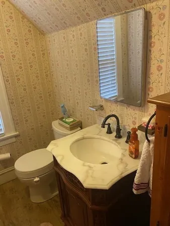 a bathroom with a sink and a toilet