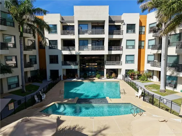 front view of a house with a patio