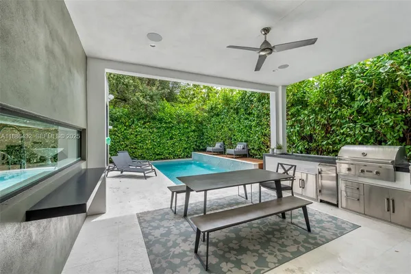 a outdoor space with furniture