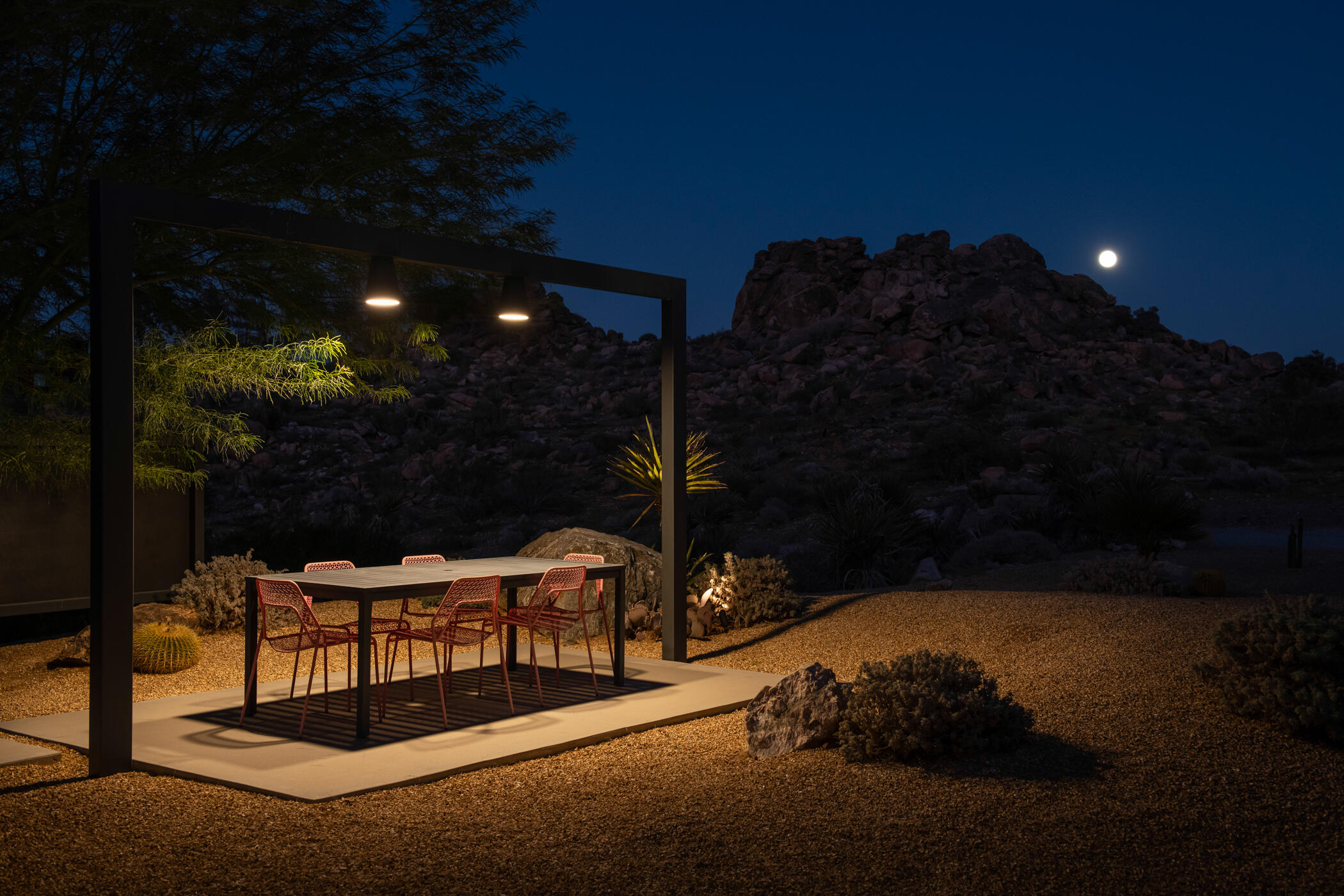 8520 Purple Sage Road Joshua Tree, CA 92252 - Photo 29 of 36 a backyard of a house with table and chairs