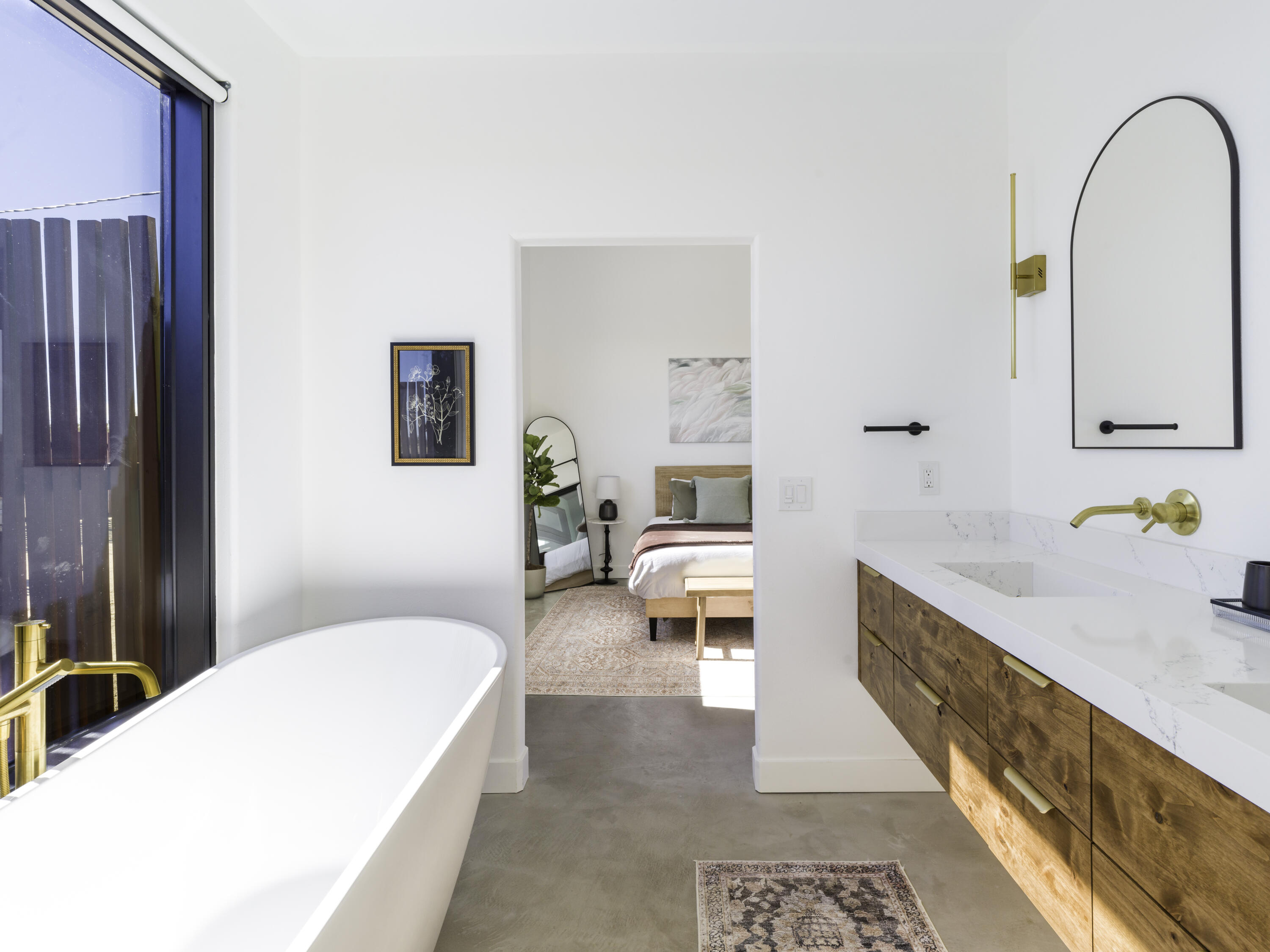 59130 Reche Road Landers, CA 92285 - Photo 20 of 69 a spacious bathroom with a granite countertop sink a toilet and shower