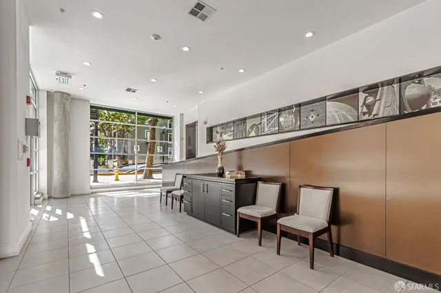 a living room with furniture