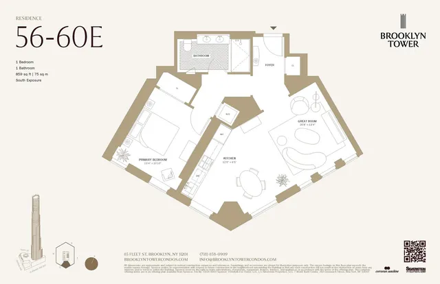 $1,415,000 | 85 Fleet Street, Unit 59E | Downtown Brooklyn