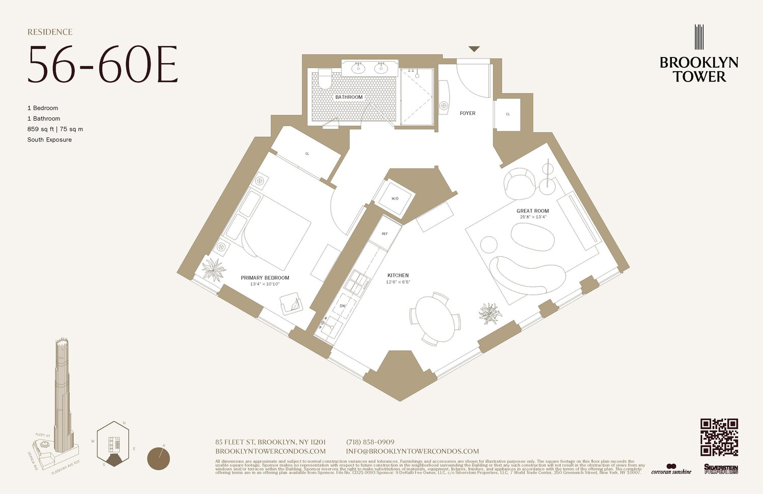 85 Fleet Street, Unit 59E Brooklyn, NY 11201 - Photo 11 of 11 a picture of a book in a white bed