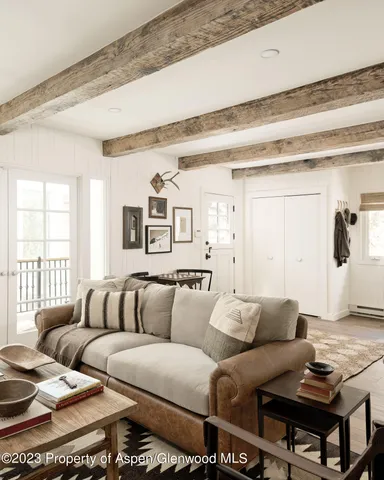 a living room with furniture