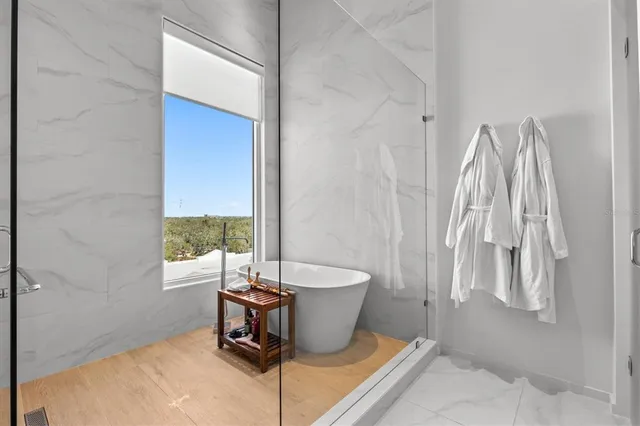 a dining room with window