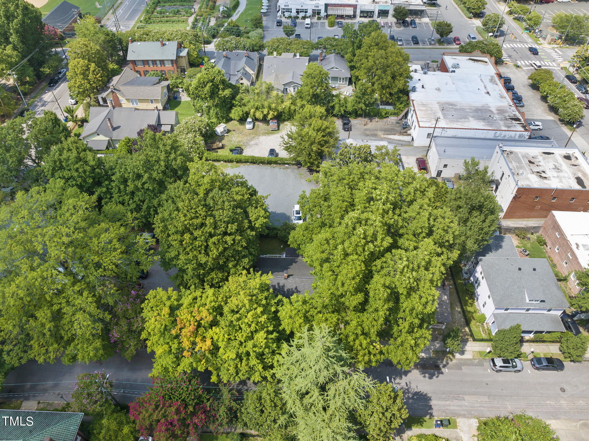 215 Pace Street Raleigh, NC 27604 - Photo 23 of 25 an aerial view of a house with a yard and garden
