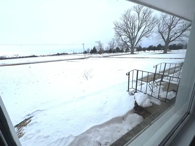 a view of a terrace with water view