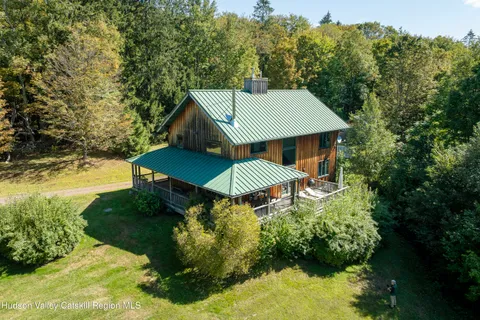 a aerial view of a house