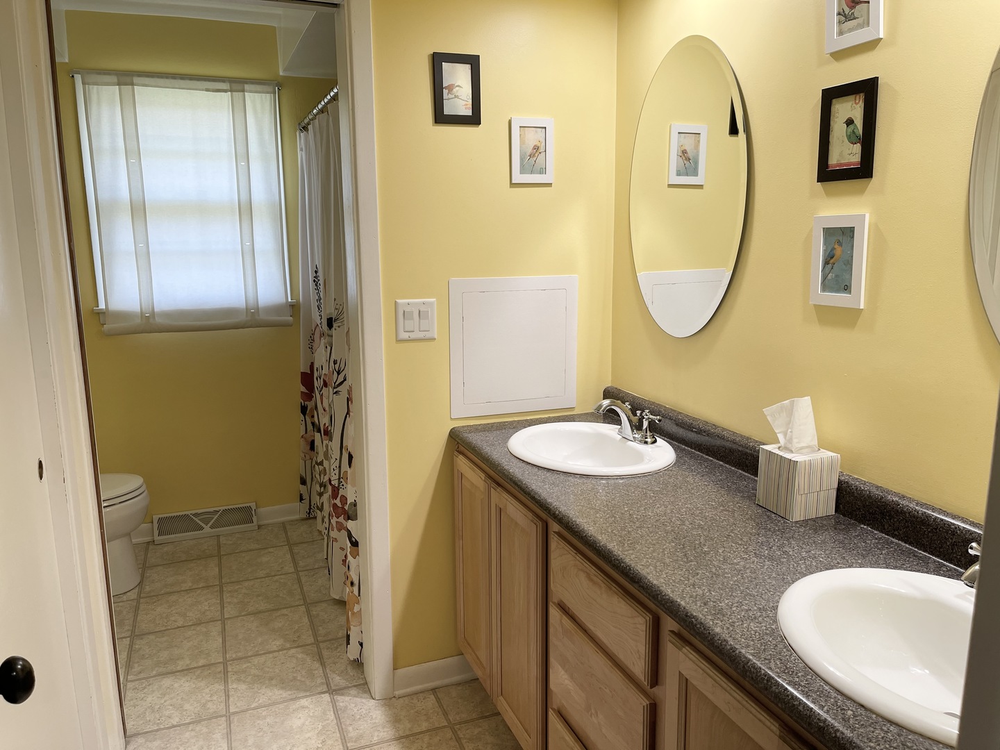 2561 East 259th Road Peru, IL 61354 - Photo 20 of 26 a bathroom with a granite countertop sink and a mirror