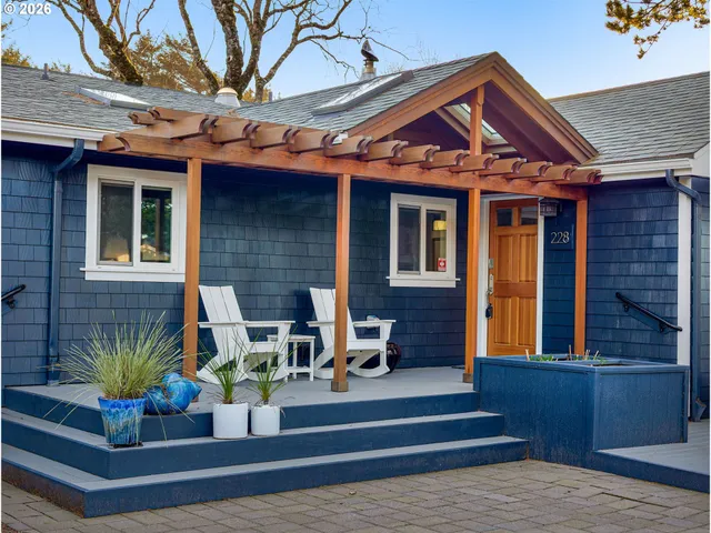 a front view of a house with porch