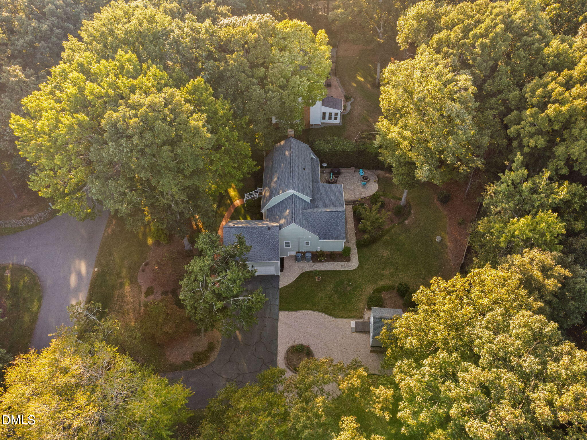 1405 October Road Raleigh, NC 27614 - Photo 39 of 40 an aerial view of a house with a yard and garden