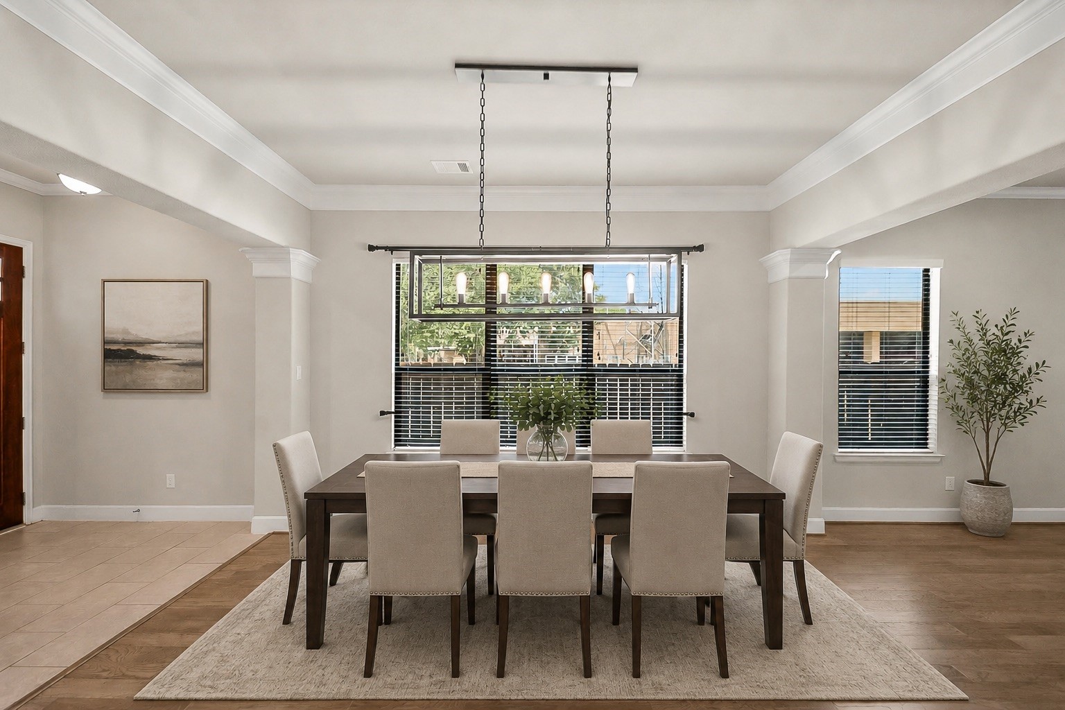 5328 Larkin Street Houston, TX 77007 - Photo 2 of 27 Open dining space conveniently located adjacent to the kitchen, ideal for everyday meals and hosting guests. (Picture is an AI rendering)