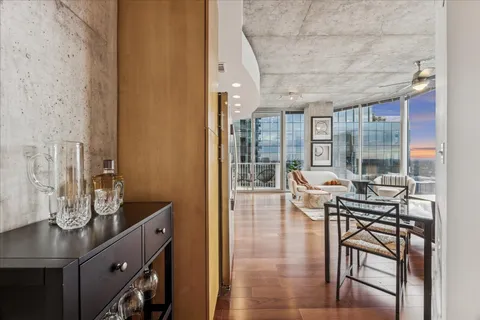 a balcony with city view