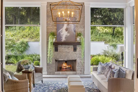 a living room with furniture