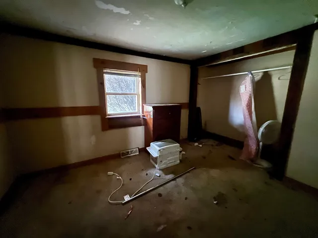 a view of backyard of house