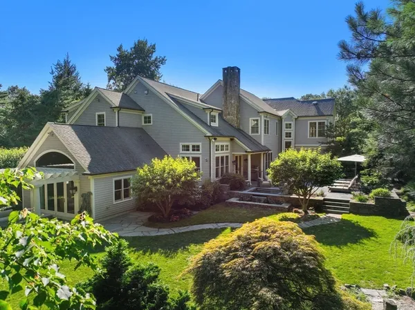 a house view with a garden space