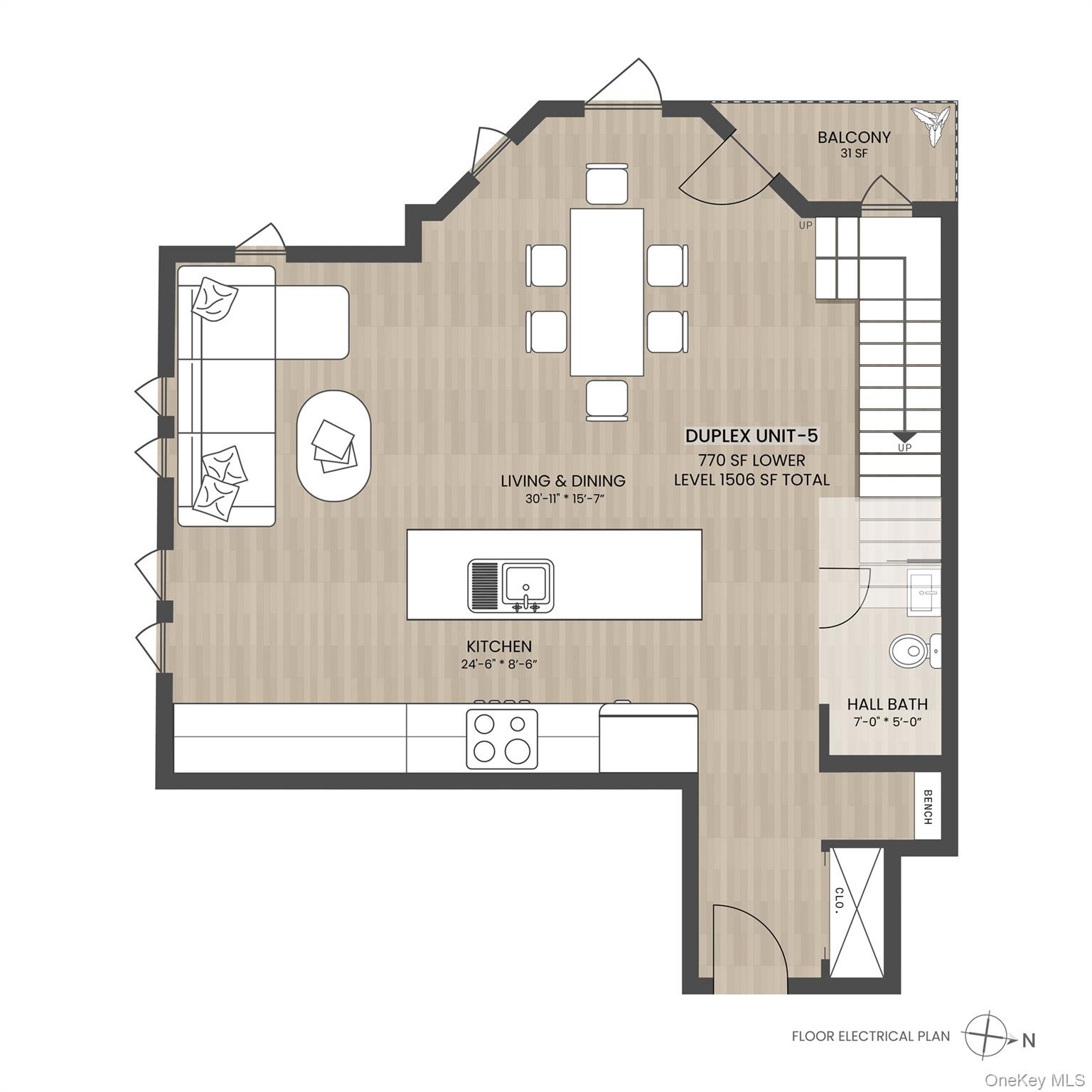 34 Clinton Avenue, Unit 5D Dobbs Ferry, NY 10522 - Photo 12 of 13 a picture of a bench in a building