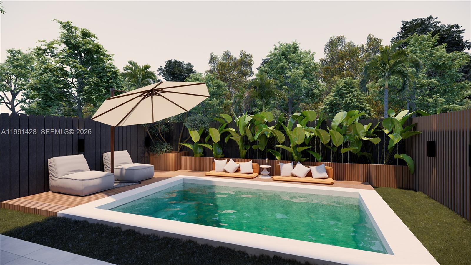 3021 Southwest 27th Street Miami, FL 33133 - Photo 15 of 40 a view of a backyard with chairs under an umbrella