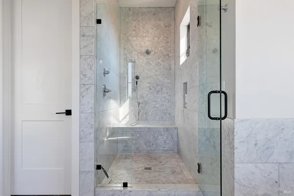 a view of a yard with a swimming pool