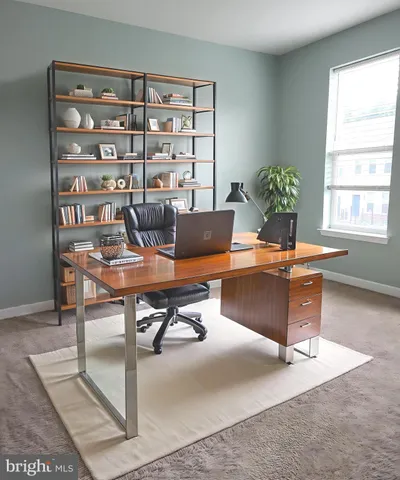 a view of a work space with furniture