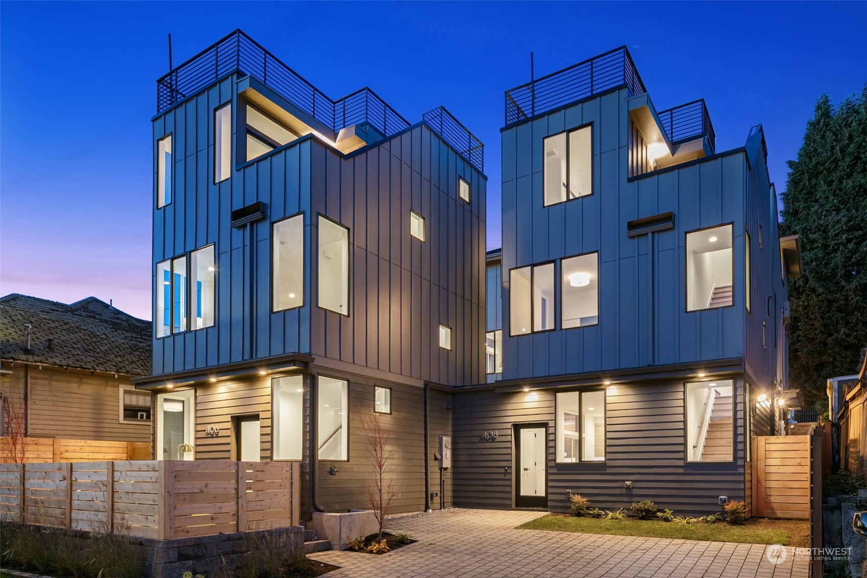 a view of a house with many windows