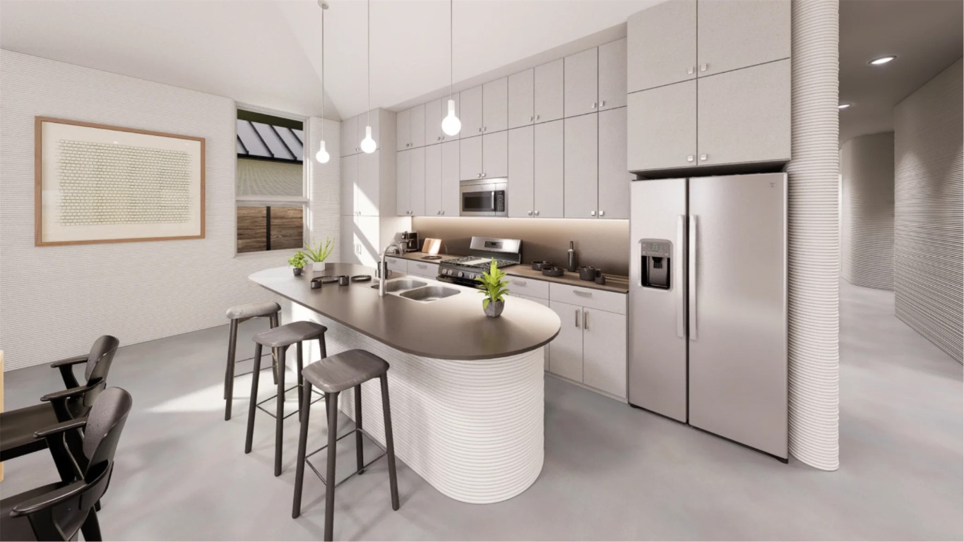 101 Rough Crk Road Georgetown, TX 78628 - Photo 8 of 11 a kitchen with a table chairs sink and refrigerator