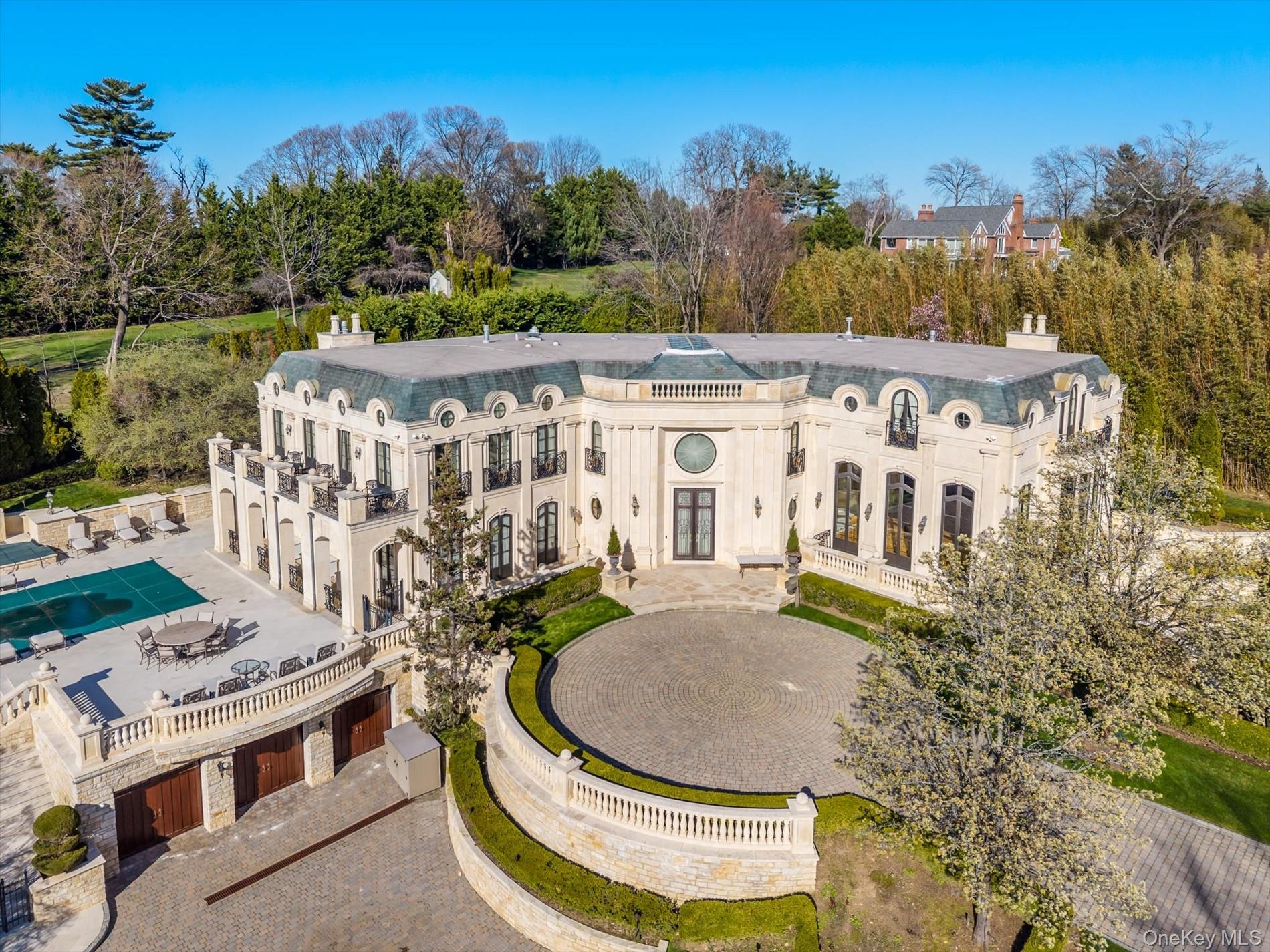 a view of building with outdoor space and trees