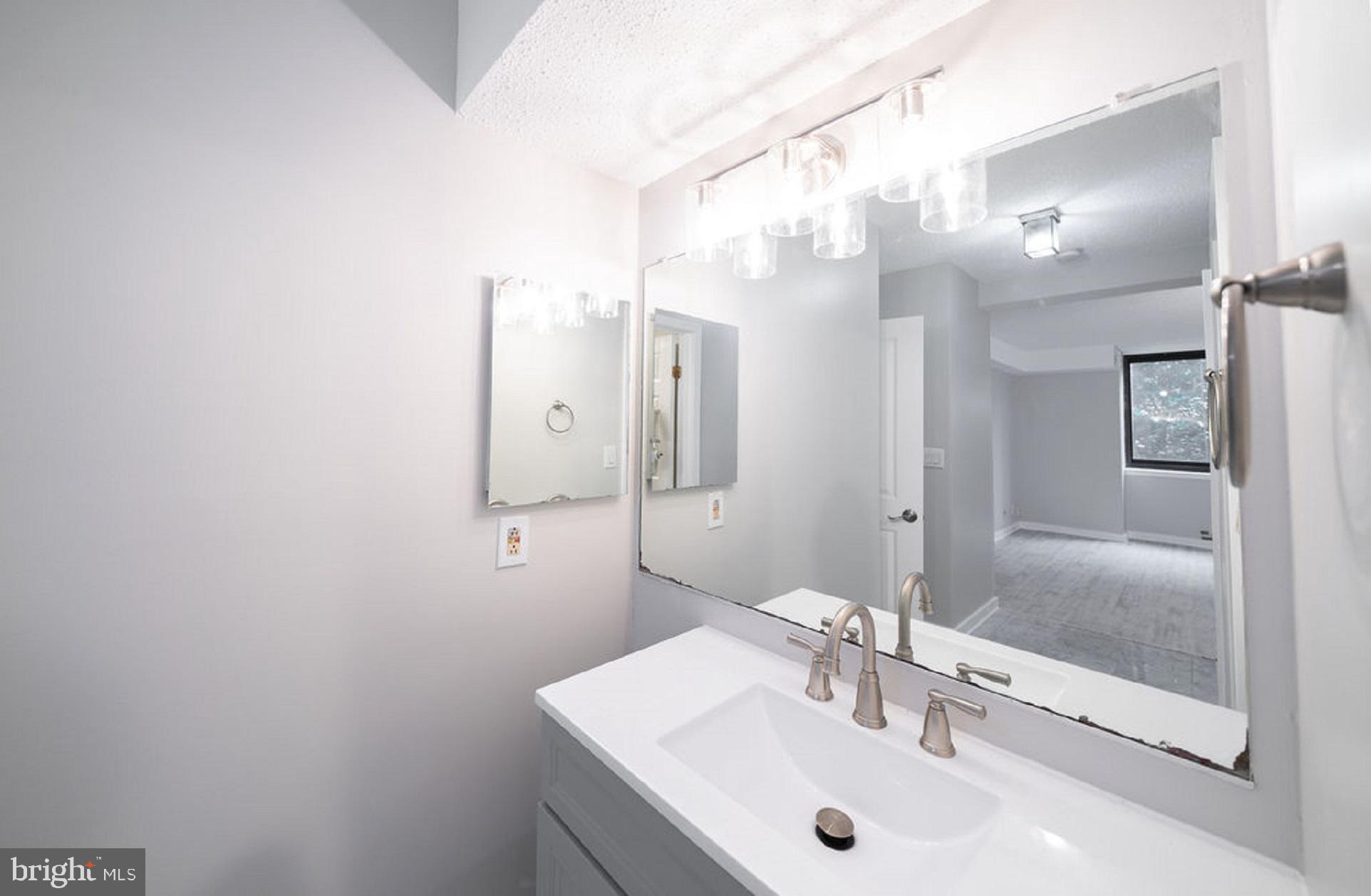 5505 Seminary Road, Unit 103N Falls Church, VA 22041 - Photo 17 of 59 a bathroom with a sink a large mirror and shower