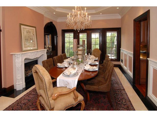 630 Pullman Road Hillsborough, CA 94010 - Photo 13 of 24 a dining room with furniture a chandelier and wooden floor