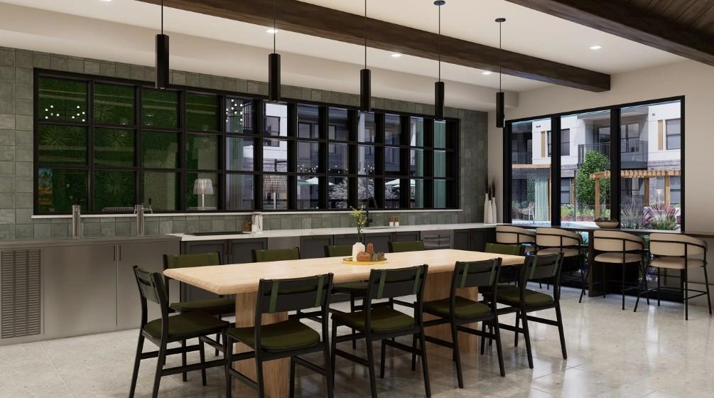 1400 Laurel Crossing Parkway Northeast, Unit 1105 Buford, GA 30519 - Photo 18 of 33 a view of a dining room with furniture and window