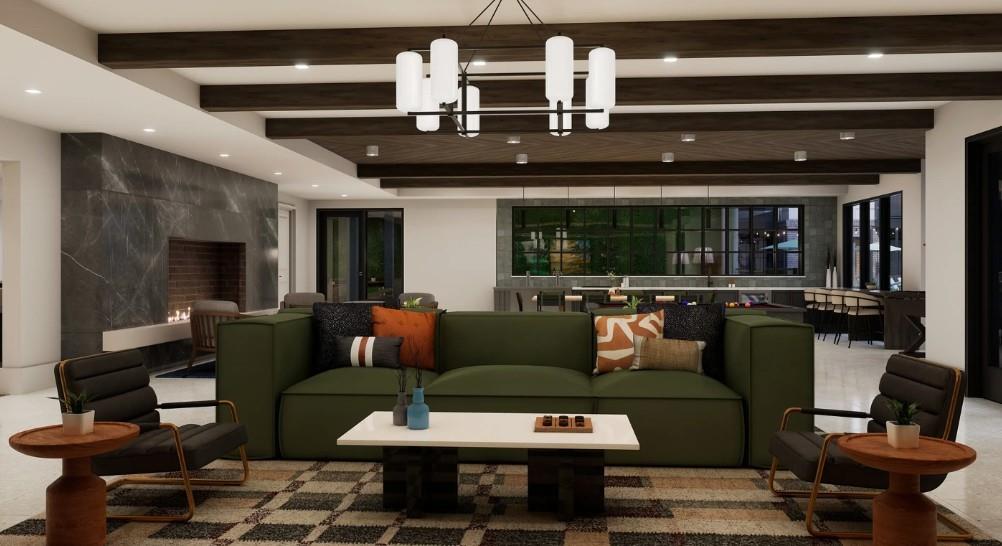 1400 Laurel Crossing Parkway Northeast, Unit 1105 Buford, GA 30519 - Photo 20 of 33 a living room with furniture and a fireplace