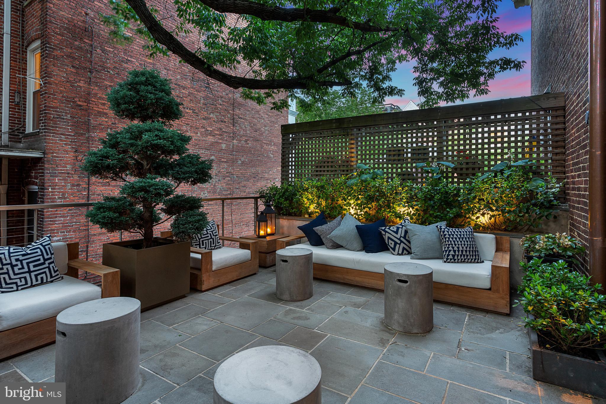 2103 R Street Northwest Washington, DC 20008 - Photo 32 of 36 Private Terrace in the Evening