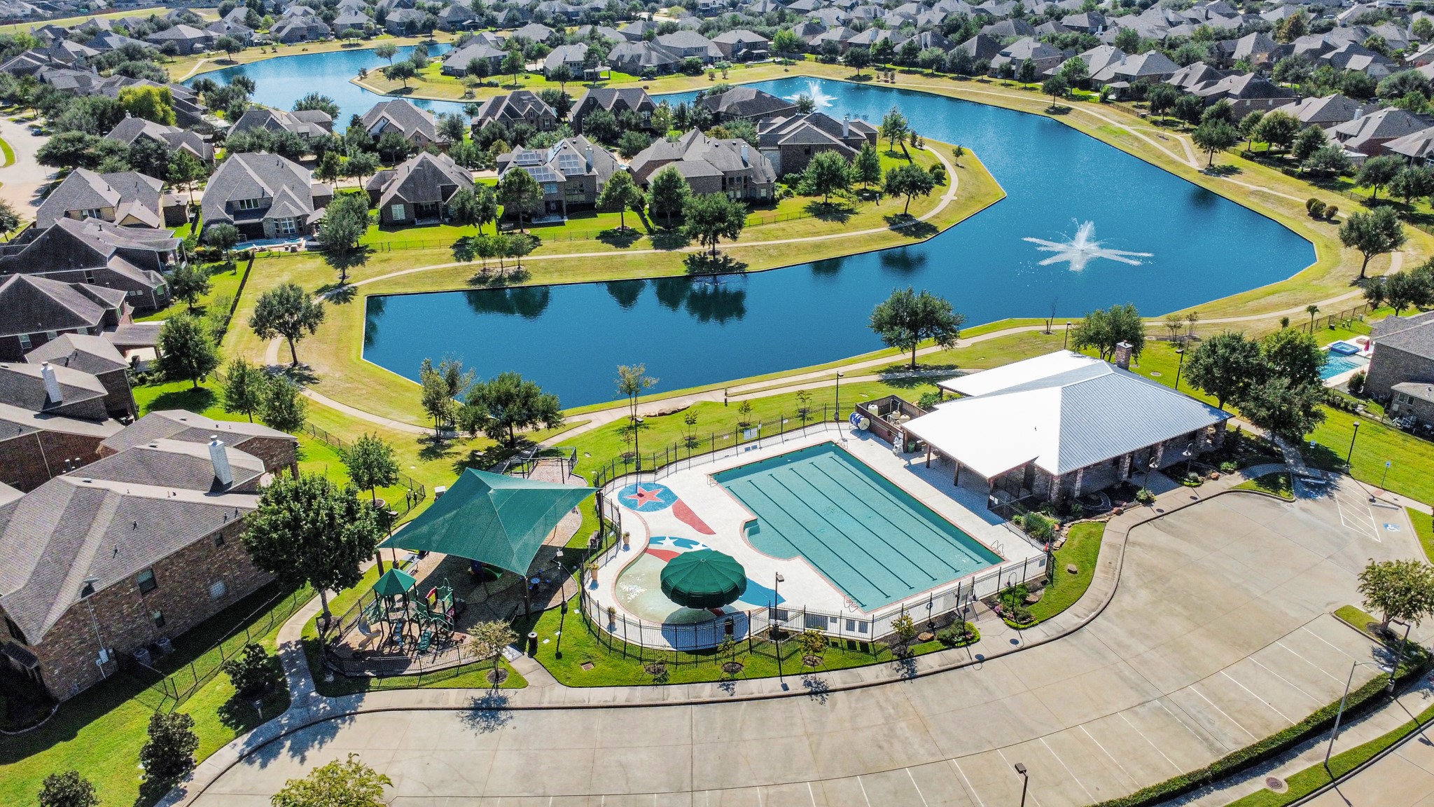 27118 Cardiff Rocks Drive Katy, TX 77494 - Photo 50 of 50 an aerial view of a house with a swimming pool