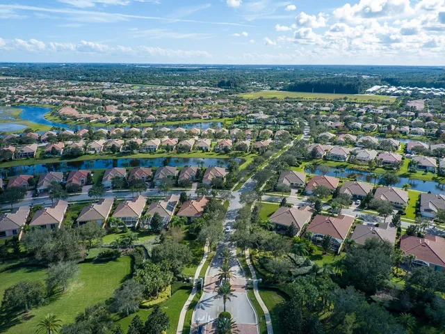 an aerial view of multiple house