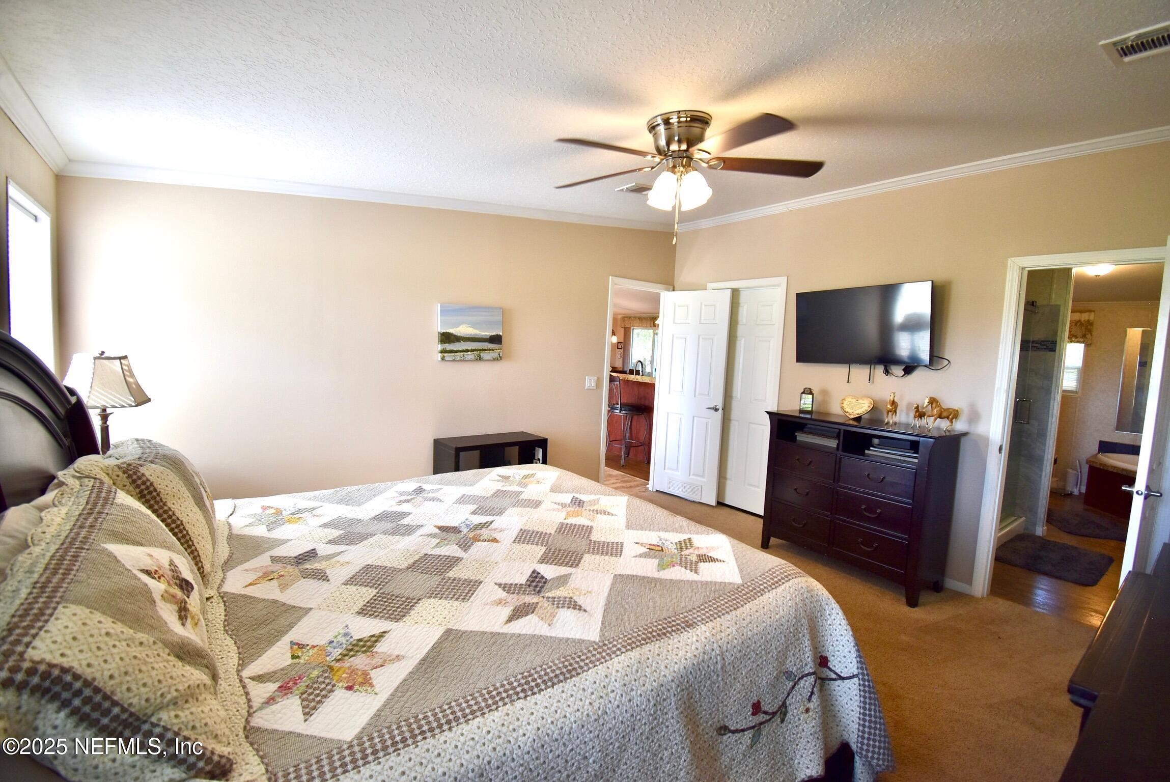 500 Georgetown Shortcut Road Georgetown, FL 32139 - Photo 35 of 59 a bedroom with a bed and a flat screen tv